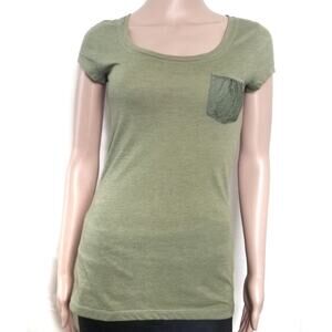 Decree | Olive Lace Pocket Tee